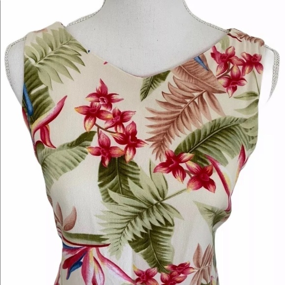 La Cabana Hawaiian Floral Sleeveless Midi Dress M - Picture 4 of 7